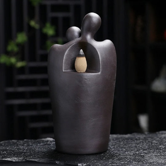 Embracing Beloved Lovers Backflow Incense Burner