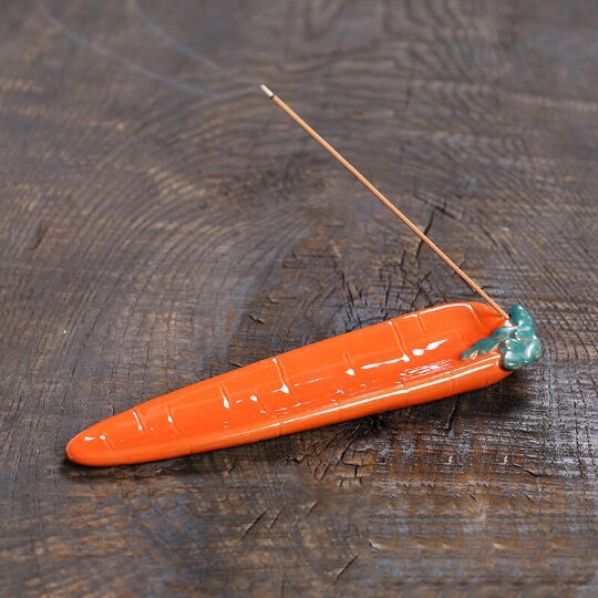 Ceramic Carrot Incense Burner for Sticks