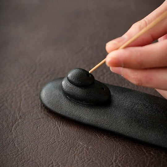 Ceramic Black Mountain Incense Burner