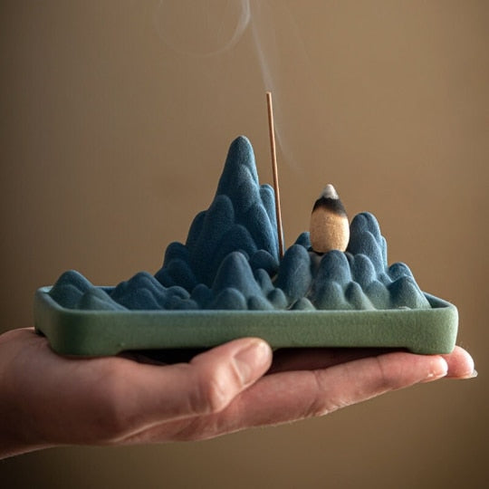 Mountain Landscape Exquisite Incense Burner for Sticks & Coins