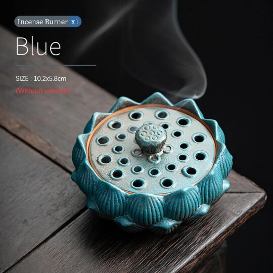 Buddha3bodhi Lotus Ceramic Incense Burner with Lid for Tranquil Spaces & Zen Vibes