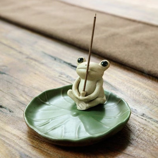 Charming Frog Incense Burner with Whimsical Design