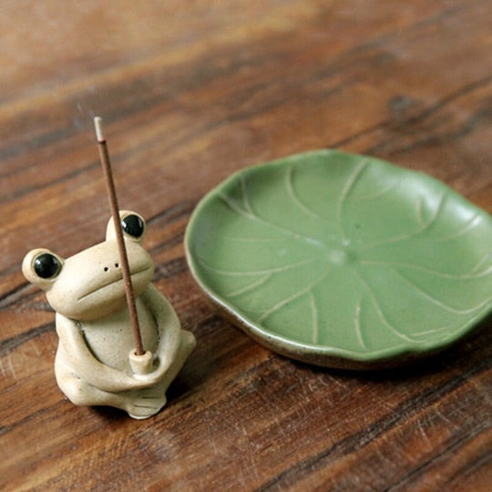 Charming Frog Incense Burner with Whimsical Design