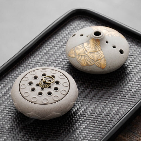 Lotus Zen Ceramic Plate Incense Burner Ornament