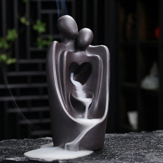 Embracing Beloved Lovers Backflow Incense Burner