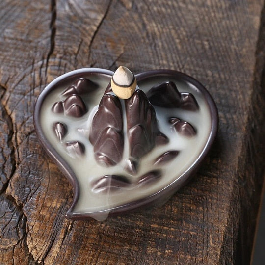 Heart-Shaped Fountain Backflow Incense Burner