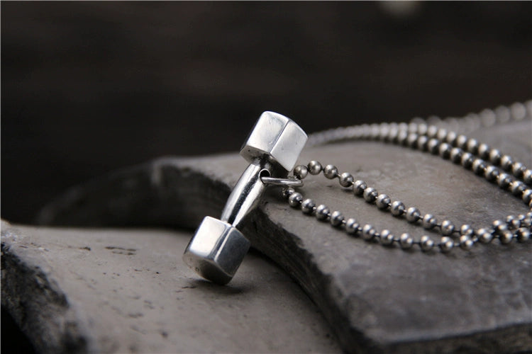 925 Sterling Silver Dumbbell Pendant