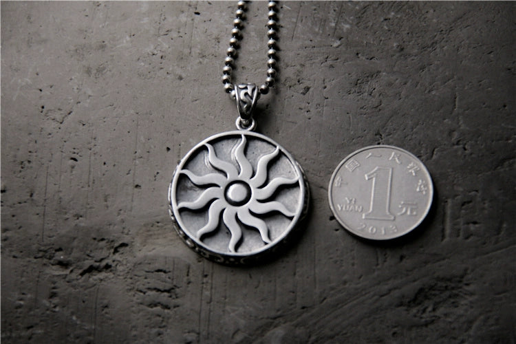 925 Sterling Silver Sun Pendant for Men