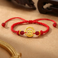 Red String Bracelet Featuring Chinese Zodiac Peace Circle and S925 Silver – Horse Year Good Luck Charm