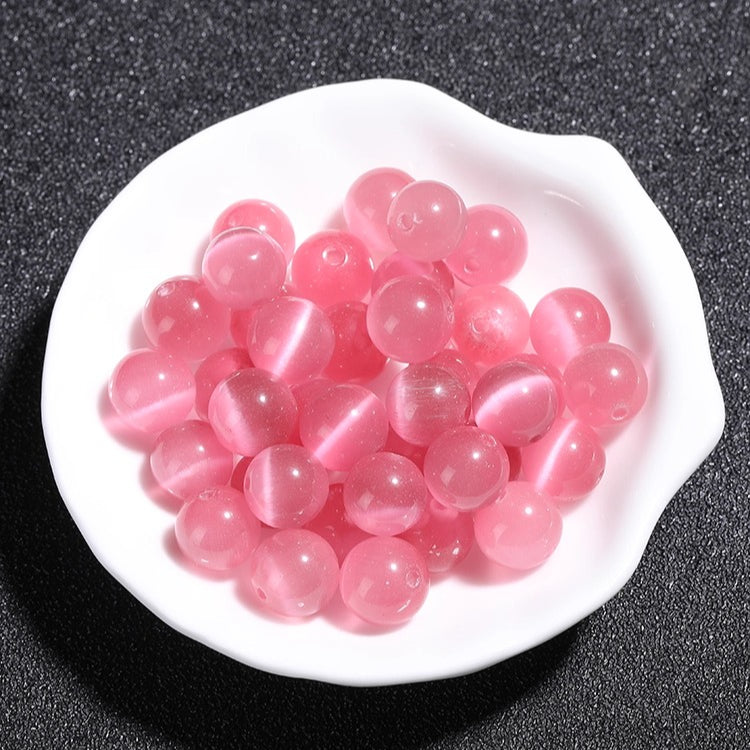 Premium Pink Cat’s Eye Beads for DIY Jewelry Making