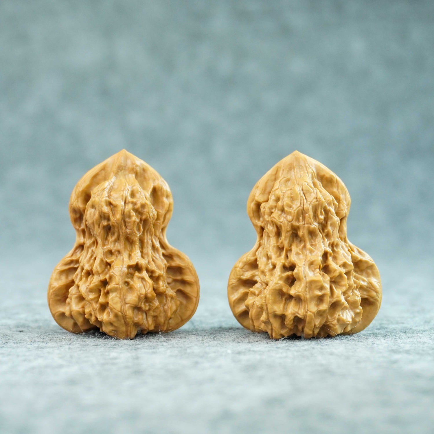 40mm Gourd-Shaped Wheat Spike Tiger Head Walnut Pair | One-of-a-Kind Matched Pair | 072005
