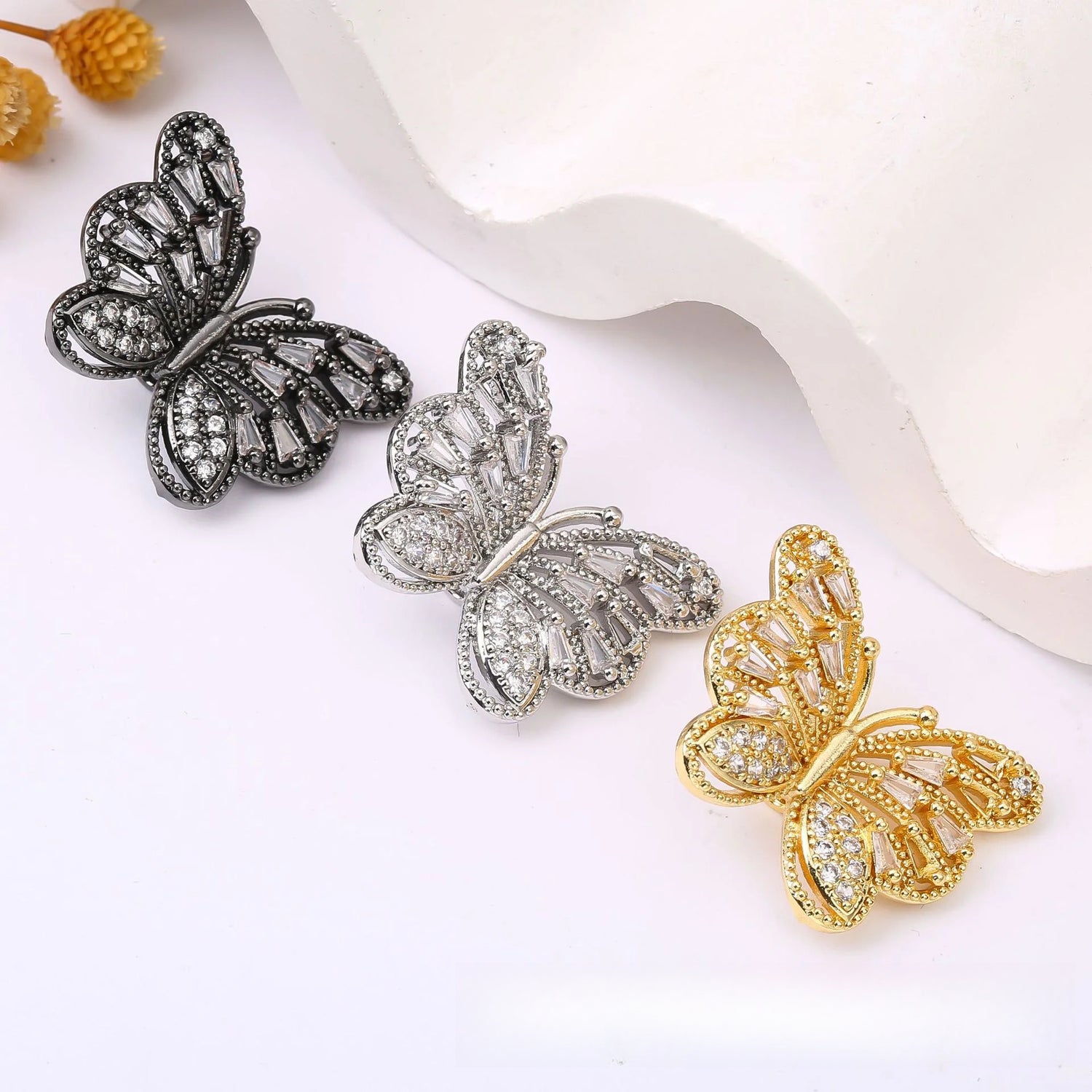 Zircon Butterfly Spacer Beads – Hollow DIY Jewelry Charms for Bracelets