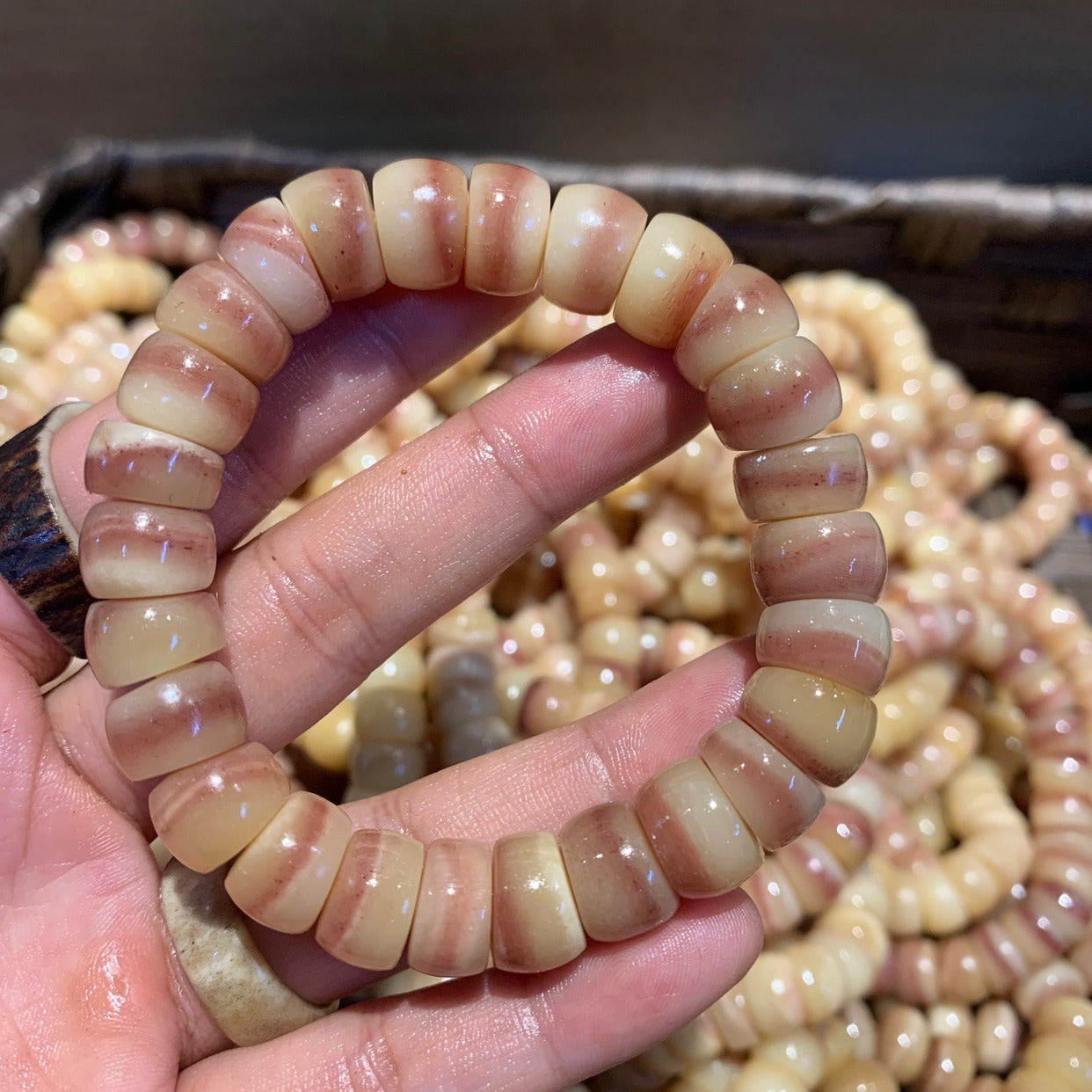 Natural Color Camel Bone Stress Relief Bracelet