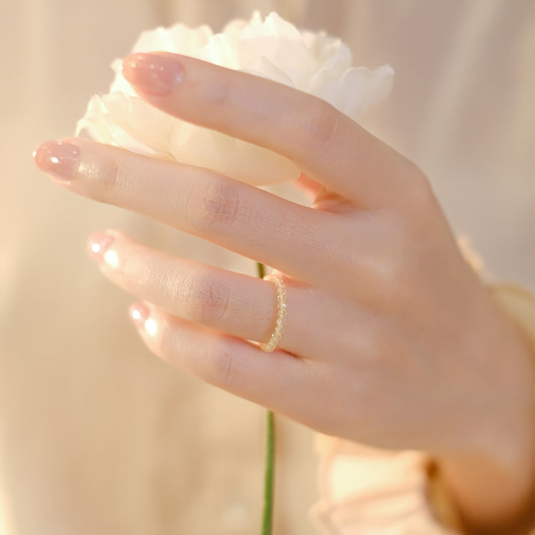 Ultra-fine 2mm Yellow Crystal Ring