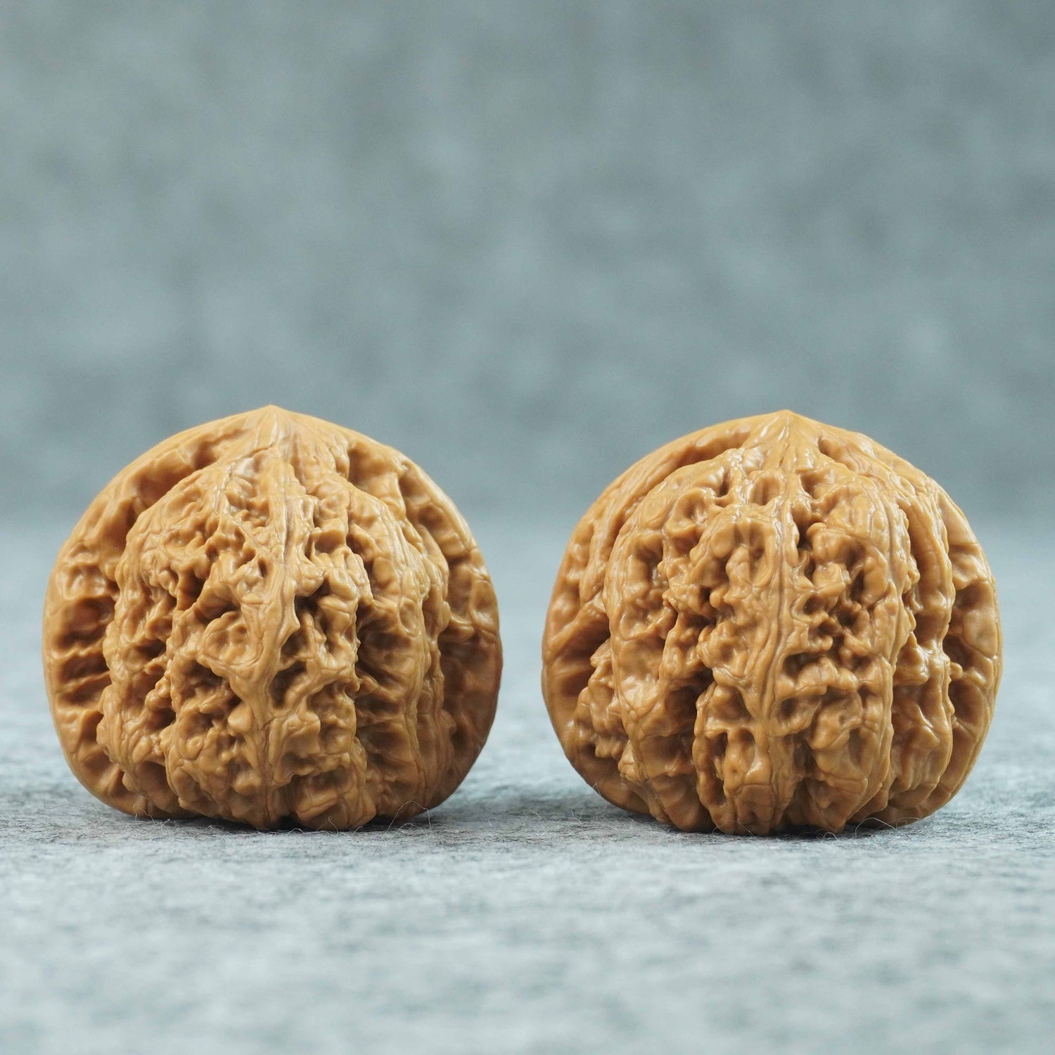 43mm Thick Ridge Lion Head Walnuts | Medium Profile | One-of-a-Kind Pair | 070103
