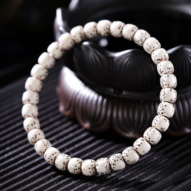 Natural Hainan Shunbai Star Moon Bodhi Bracelet – “Pufferfish Belly Open Space” Design