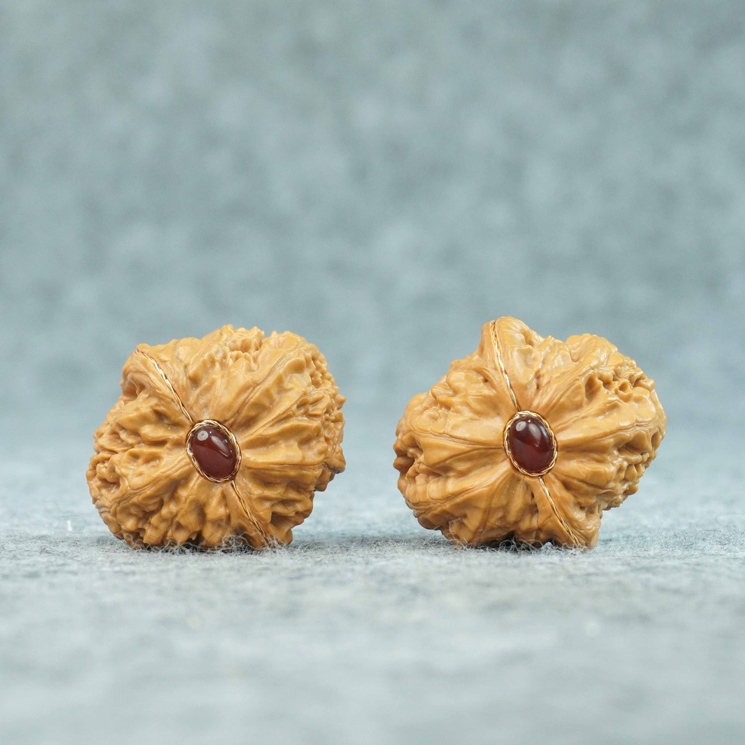 39mm Yuanbao Lion Head Walnut Pair | One-of-a-Kind Listing | 081510