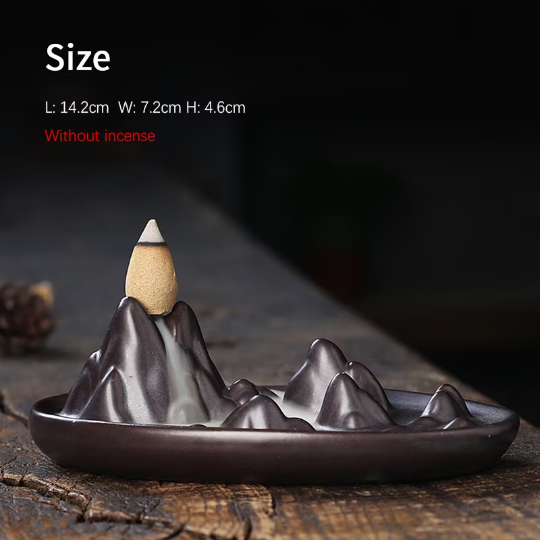 Mountain Waterfall Backflow Incense Burner for Cones