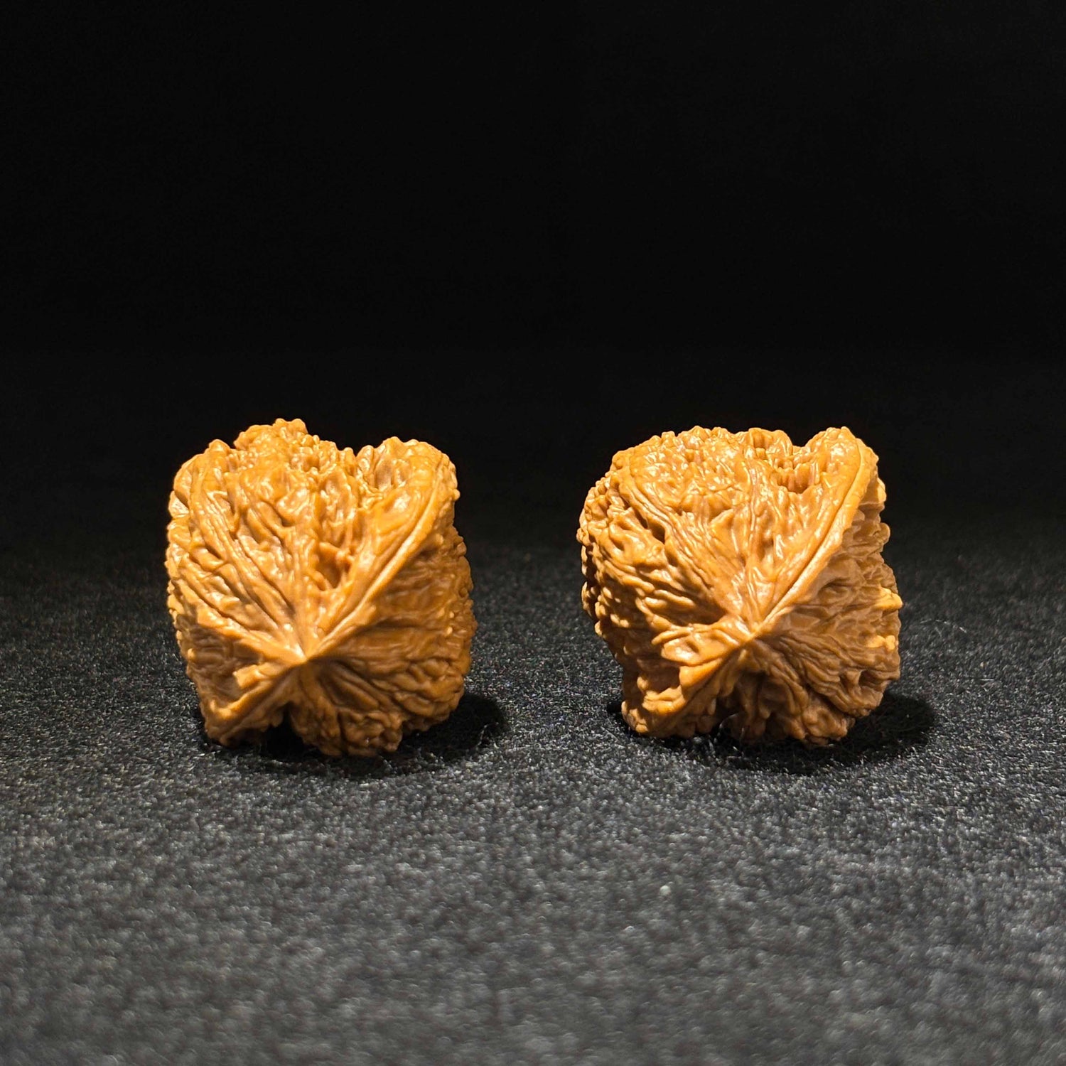One-of-a-Kind 39mm Zhulu Nanjiang Walnut Pair | High-Shouldered Triangular Shape |