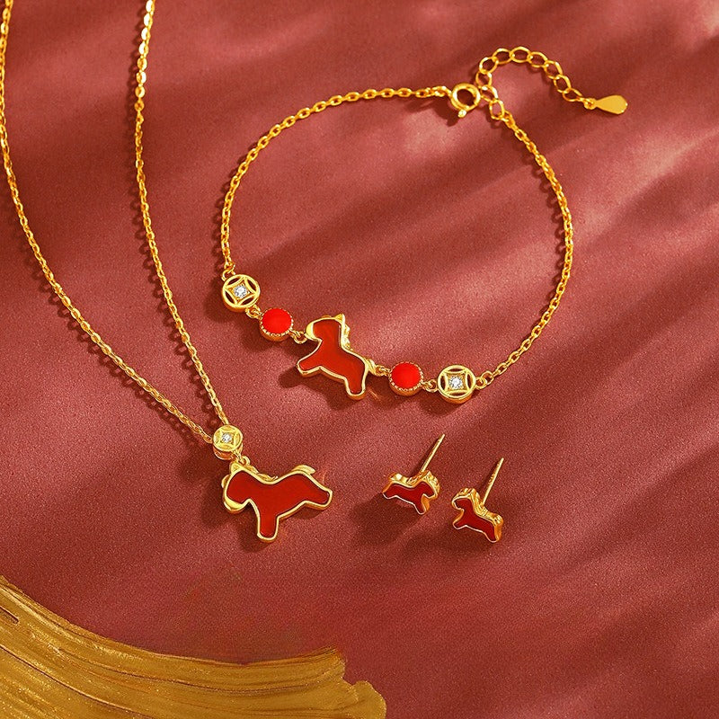 Year of the Horse Fortune Jewelry - Necklace, Bracelet, Earrings, Perfect Gift For Women