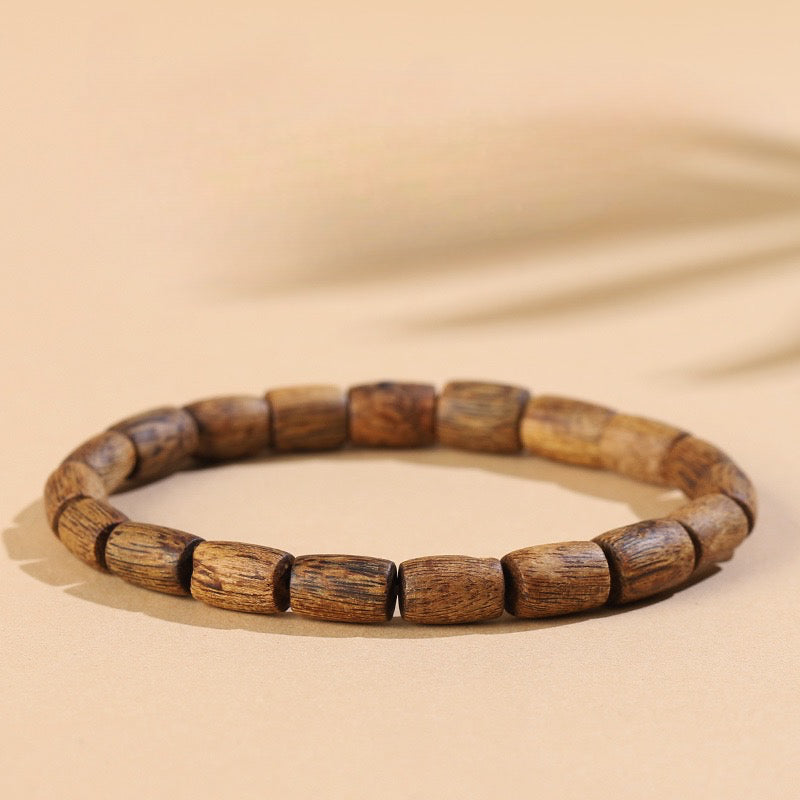 Premium Hainan Agarwood Barrel Bead Bracelet for Men and Women