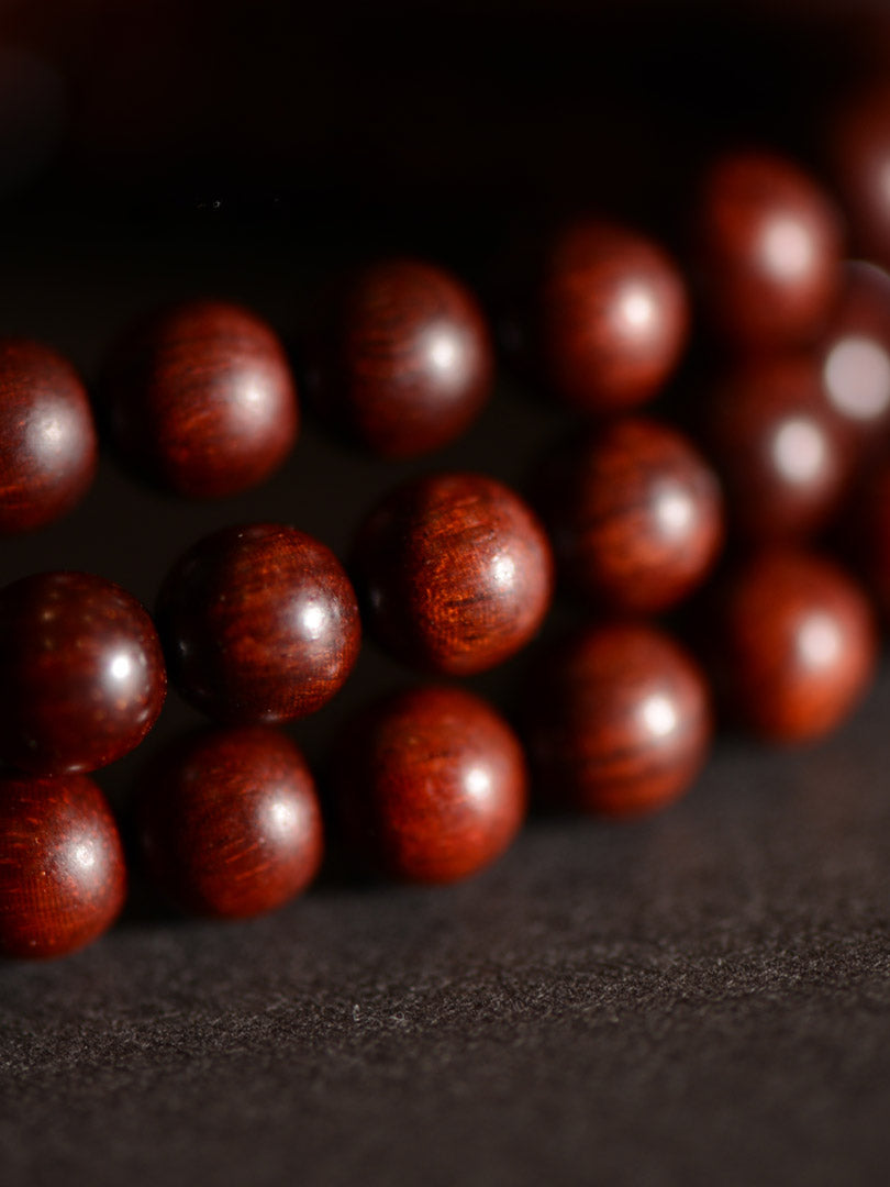 Fashion Lobular Red Sandalwood Bracelet Handmade Three-String Bracelet