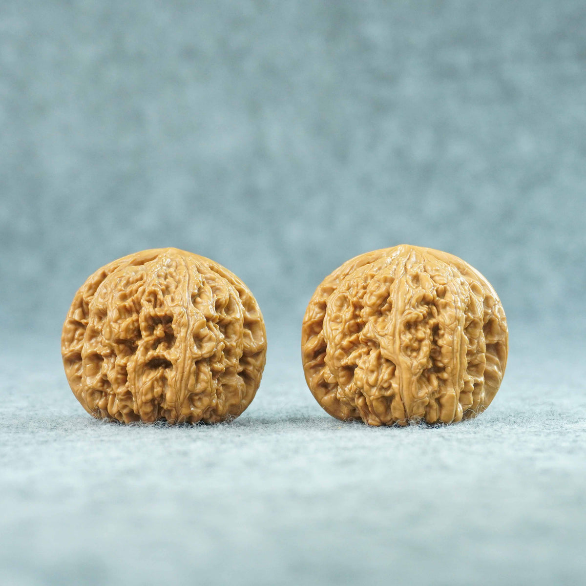 44mm Thick Ridge Lion Head Walnuts | One-of-a-Kind Pair | 090706