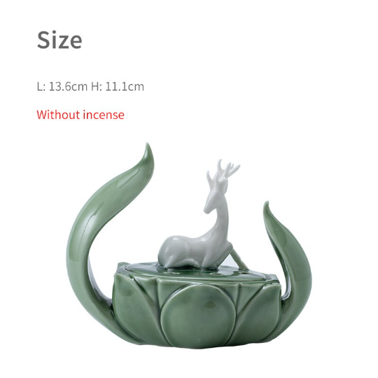 Deer and Lotus Incense Burner