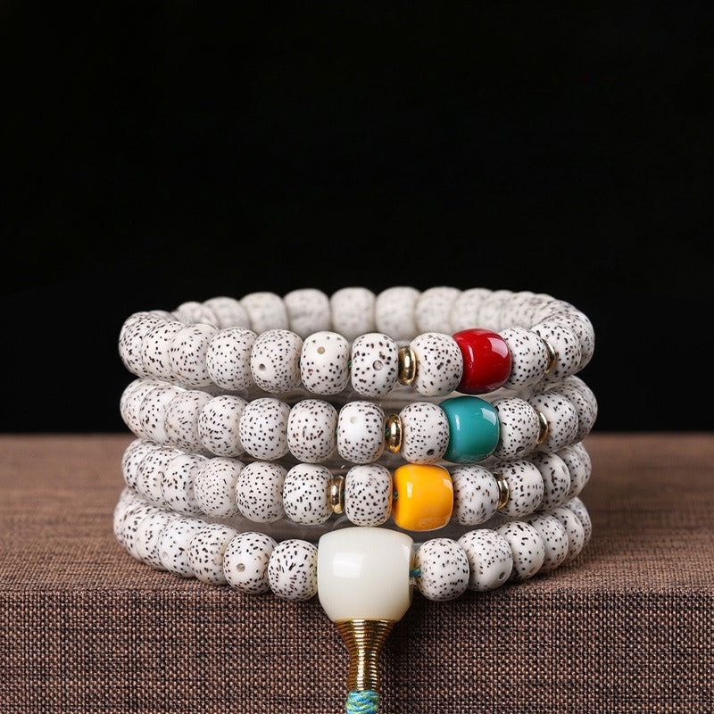 Natural Hainan Shunbai Star Moon Bodhi 108 Mala Beads