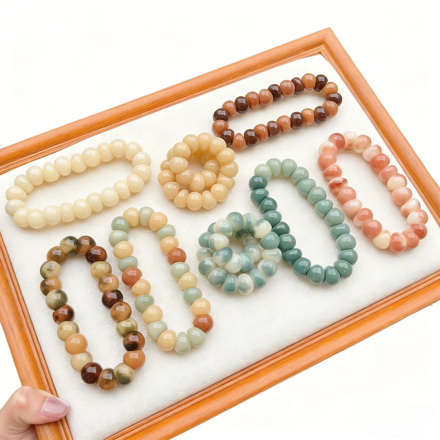 14mm Fresh-Palette Garlic-Clove Bodhi Bead Bracelet