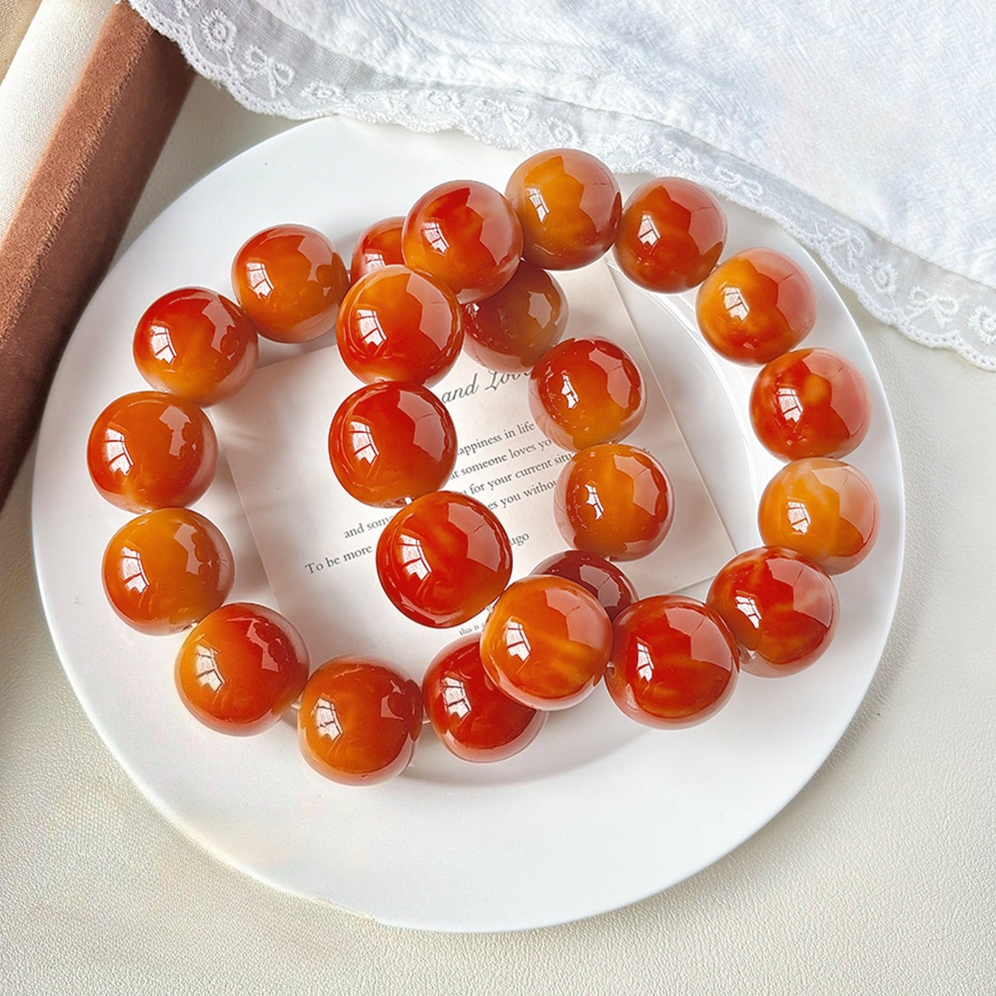 Large Bead Flower Pattern Bodhi Root Fidget Bracelet