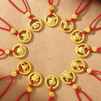 Year of the Horse Chinese Zodiac Red String Necklace – Handwoven Luck Amulet