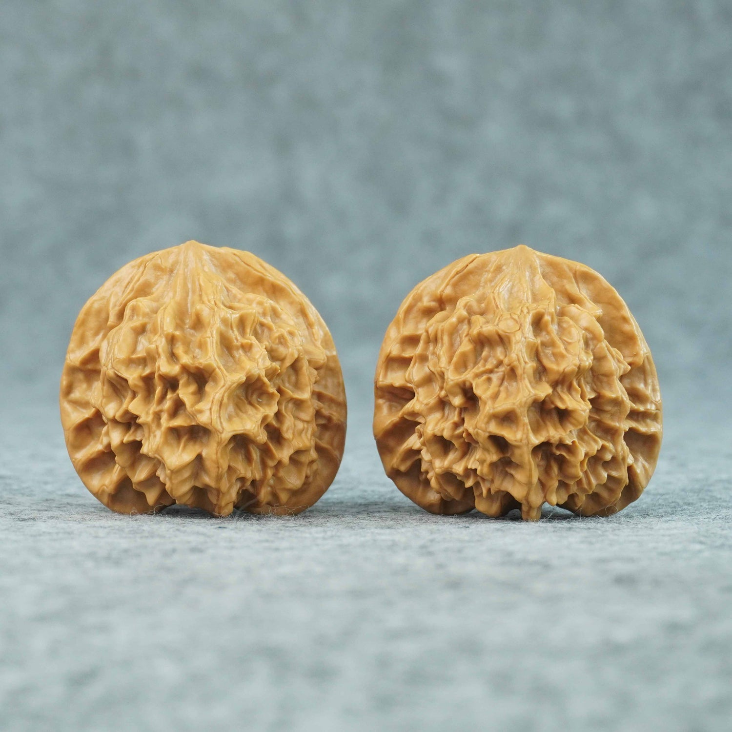 49mm Emperor Lion Head Walnut Pair | One-of-a-Kind Listing | 070803