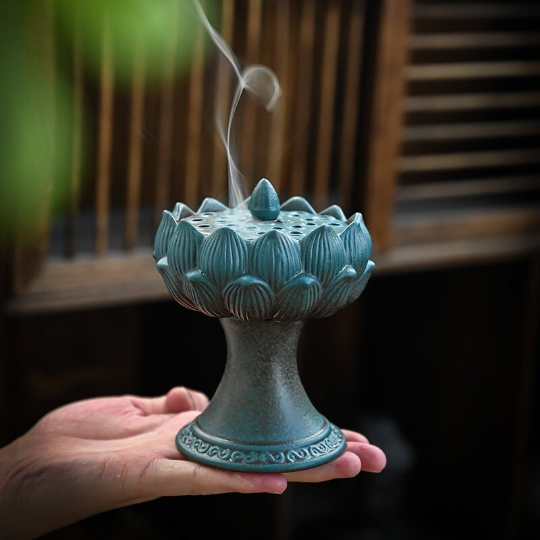 Ceramic Zen Lotus Incense Burner