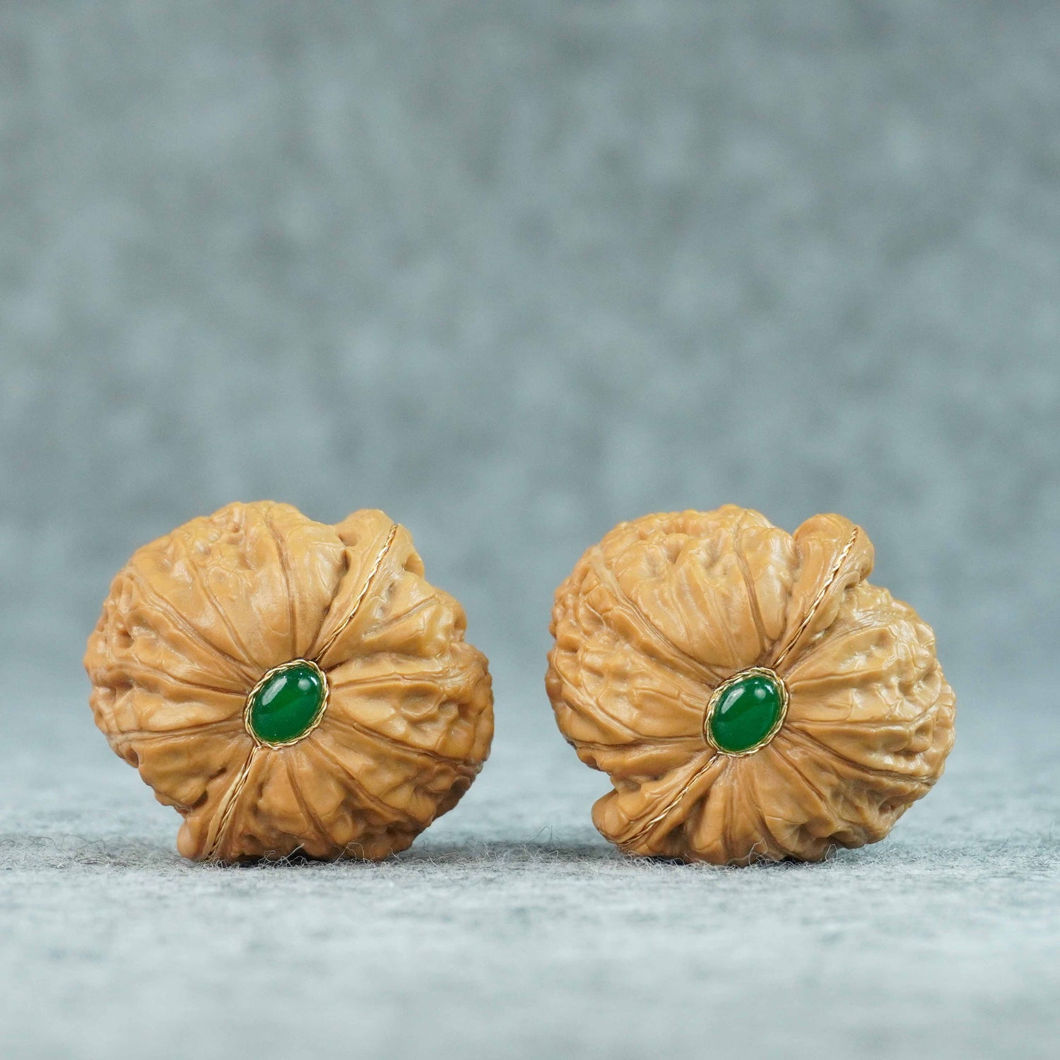 40mm Yuanbao Lion Head Walnut Pair | One-of-a-Kind Listing | 071410