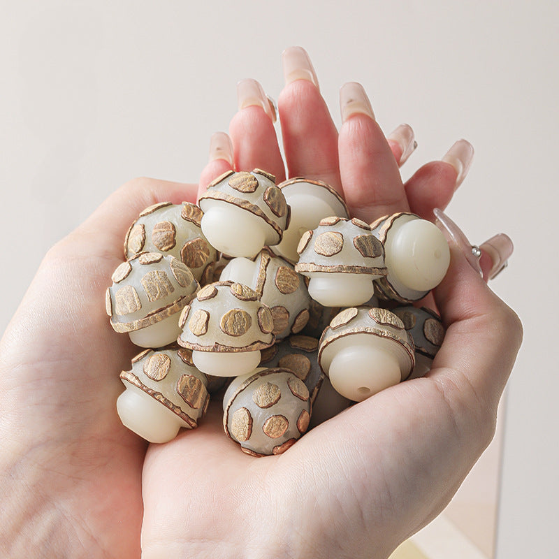 Exquisitely Carved Bodhi Mushroom with Natural Skin – Cute & Lucky!