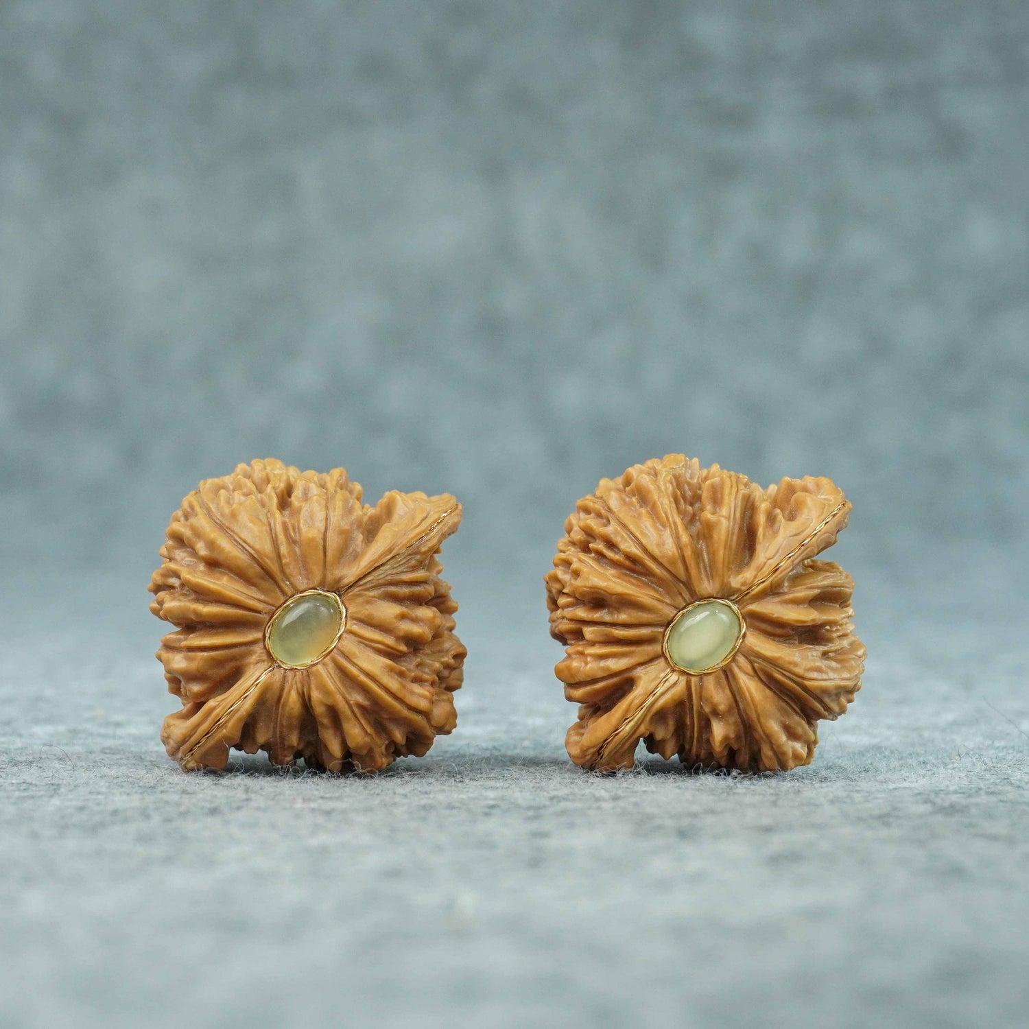 45mm Four-Tower Lion Head Walnut Pair | One-of-a-Kind Listing | 072406