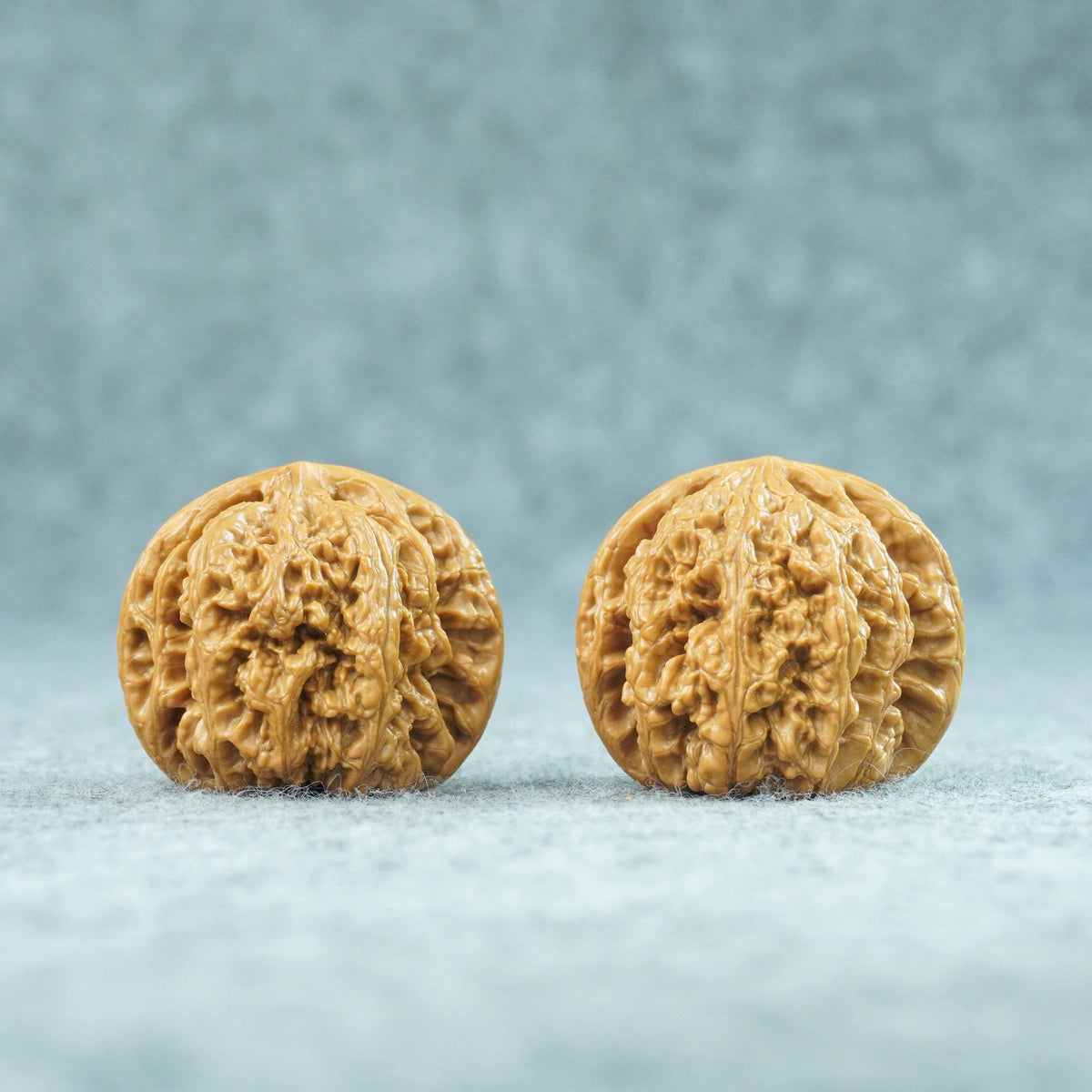 44mm Thick Ridge Lion Head Walnuts | One-of-a-Kind Pair | 090706