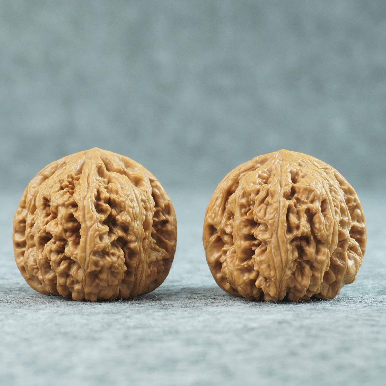 43mm Thick Ridge Lion Head Walnuts | Medium Profile | One-of-a-Kind Pair | 070103