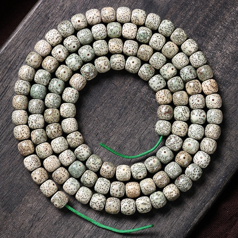 Hainan Stone-Jade Green Skin Star Moon Bodhi 108 Mala Beads
