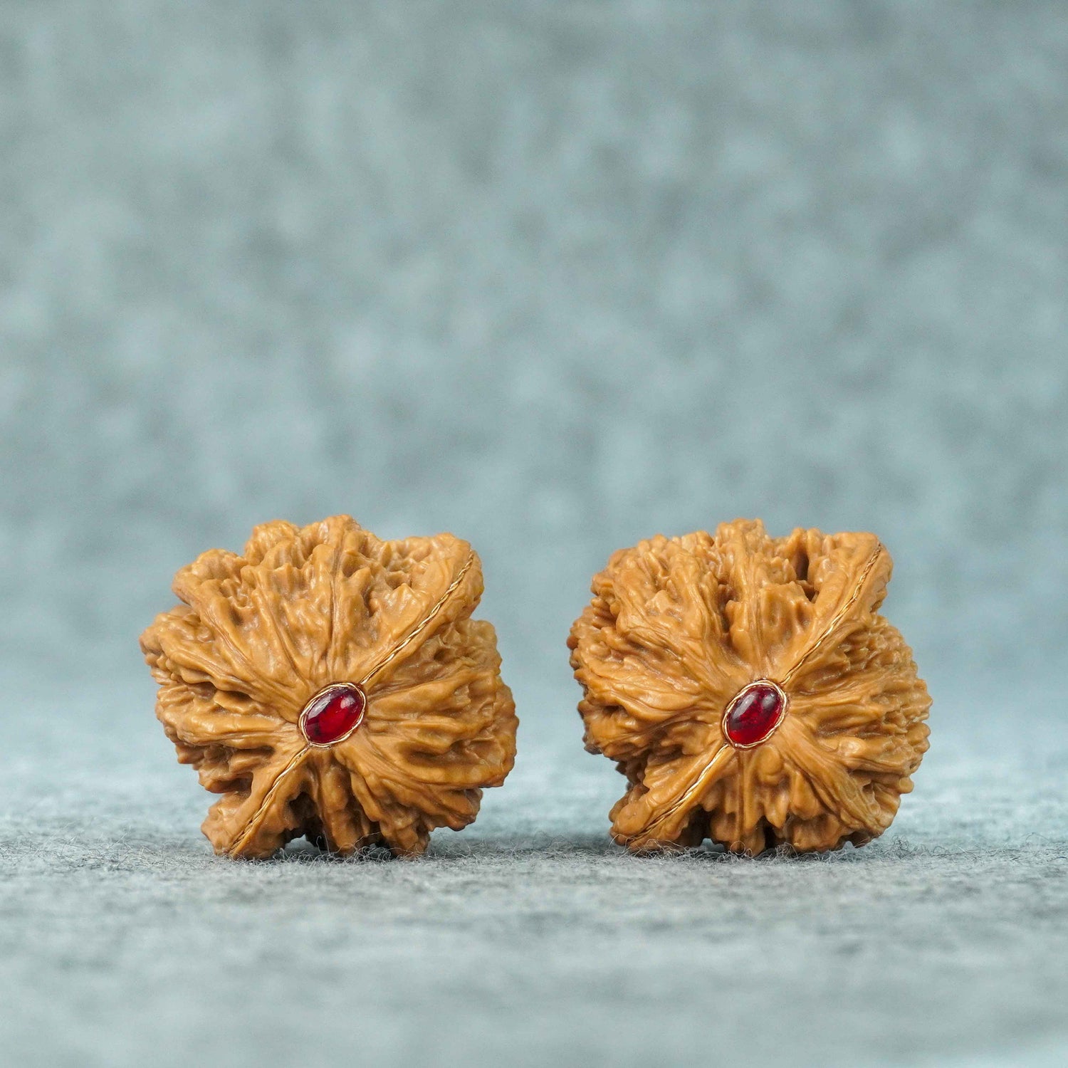 38.5mm Wheat-Ear Tiger Head Walnut Pair | One-of-a-Kind Listing | 071408