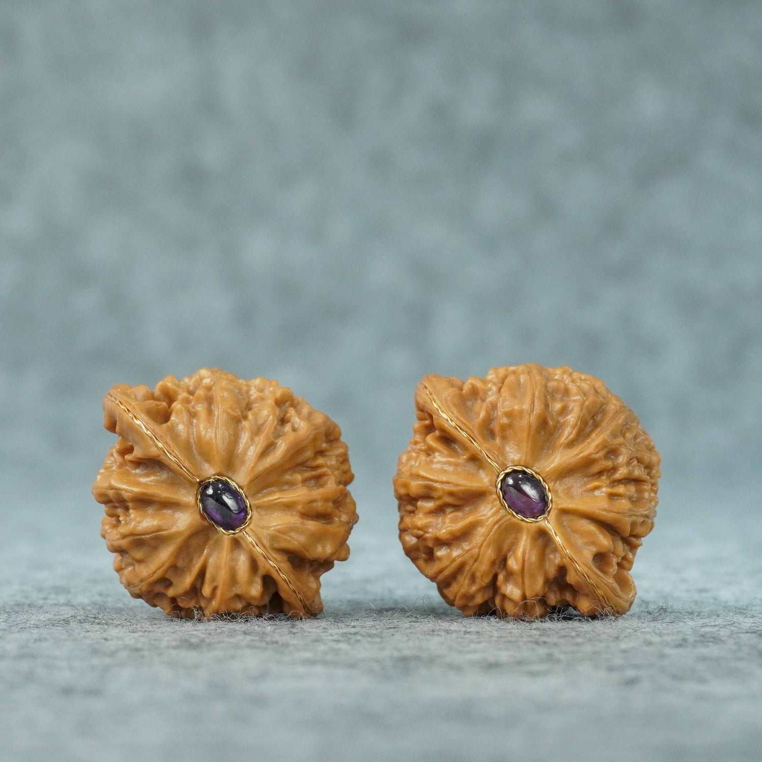 41mm Palace Lantern Lion Head Walnut Pair | One-of-a-Kind Listing | 071406