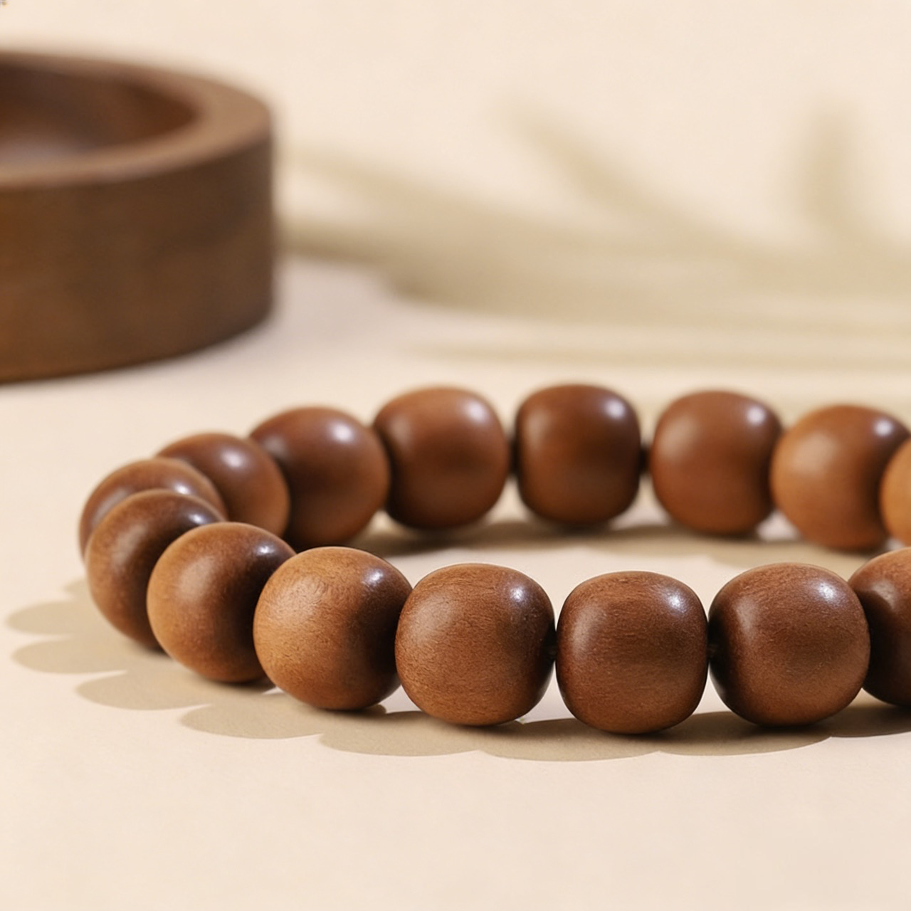 Indian Old Mountain Sandalwood Prayer Bead Bracelet
