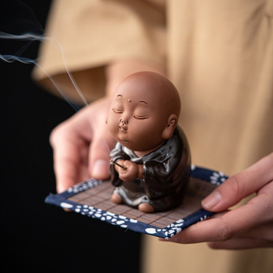 Ceramic Little Monk Incense Stick Holder