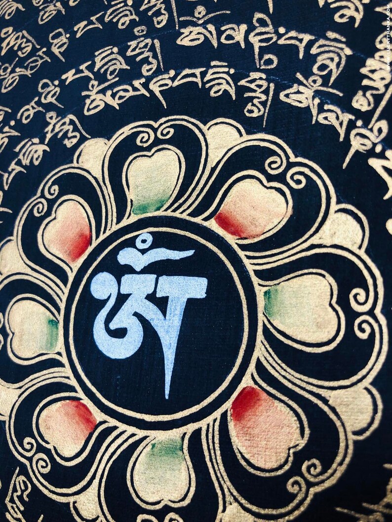 Om Mandala Tibetan Thangka Painting from Nepal