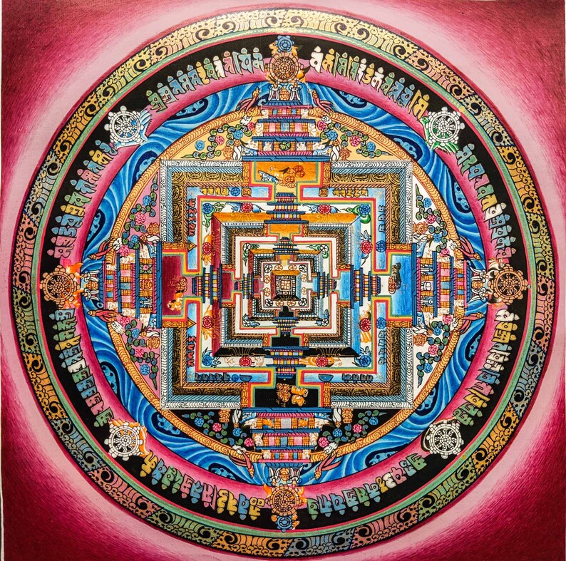 Hand Painted Kalachakra Mandala Thangka Painting