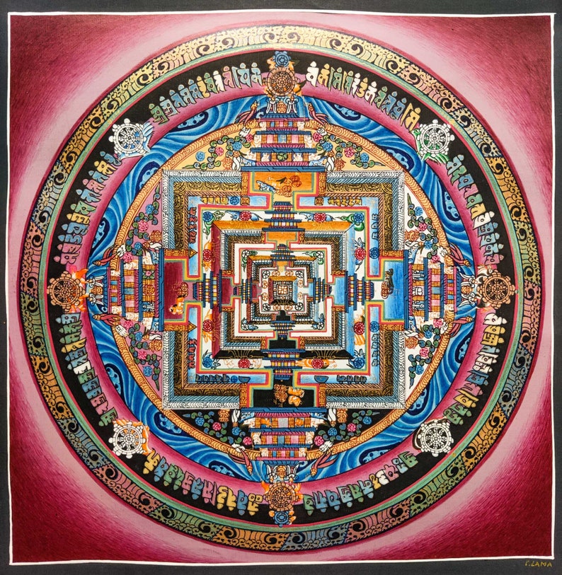 Hand Painted Kalachakra Mandala Thangka Painting