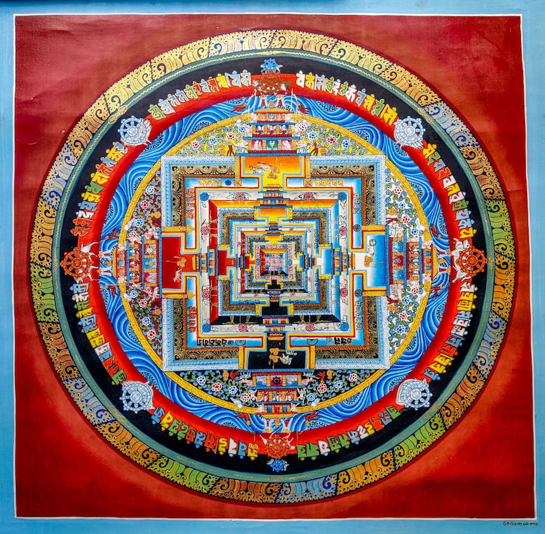 Handmade Kalachakra Mandala Thangka Painting Art