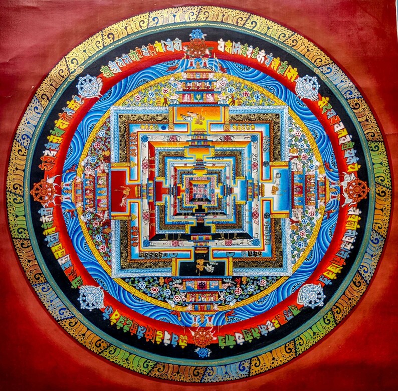 Handmade Kalachakra Mandala Thangka Painting Art