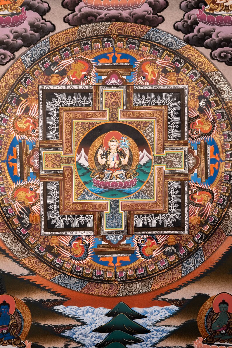 Chengresi Tibetan Thangka Art Buddha Mandala Thangka Painting